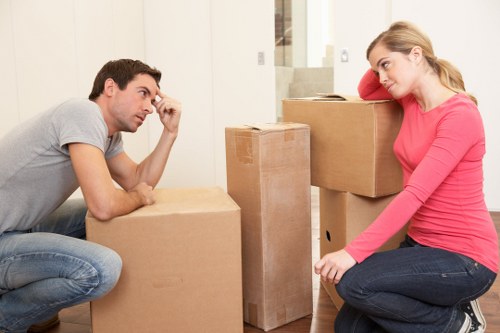 Unpacking and organizing boxes in a Richmond home